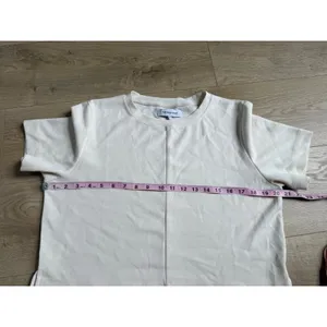 EUC Womens The Noli Shop modal cream short sleeve‎ tshirt front seam size M thumbnail 5
