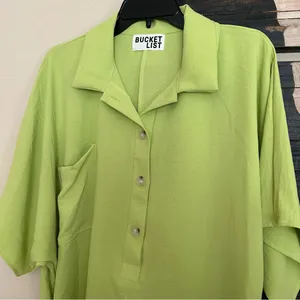 BUCKETLIST Lime Green Oversize Romper thumbnail 2