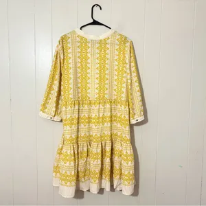 Anthropologie Figueroa Floral Boho Woven Dress Yellow 3/4 Sleeve NWT Size XL thumbnail 11