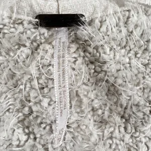 Free People Sweater XS Ivory Eyelash Knit Fuzzy Cropped v Neck Sweater Relaxed thumbnail 4