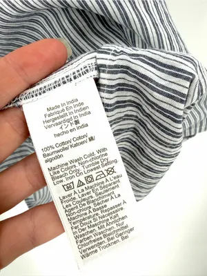 J.CREW Striped Flutter Sleeve Blouse 100% Cotton Blouse Top thumbnail 7