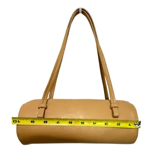 by Anthropologie Tan cylindrical/barrel design Handbag Tan / Warm Camel thumbnail 11