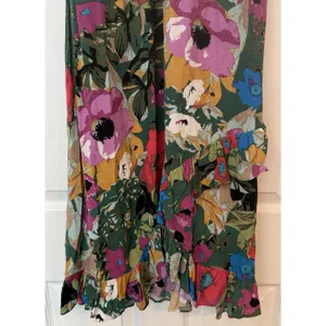 Anthropologie Tracy Reese Faux Wrap Dress Floral Ruffle‎ Boho Festival Wedding S thumbnail 4