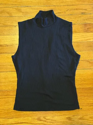 Abercrombie Black Lined Mock Neck Tuckable Tank thumbnail 1