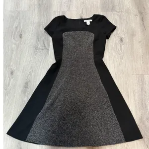 White House Black Market Colorblock Fit & Flare Feminine Tweed Career Dress Sz 0 thumbnail 7