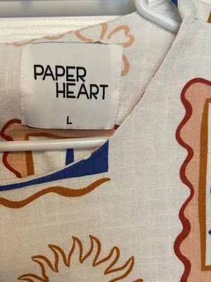 Paper Heart Cream Sleeveless Mini Dress with Multicolor Graphic Motifs thumbnail 3