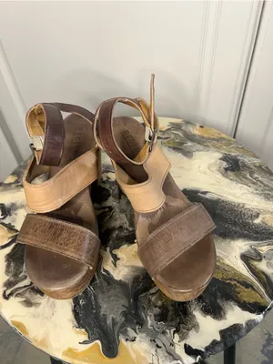 BED|STÜ Sophie Leather Wooden Platform Heeled Sandals thumbnail 5
