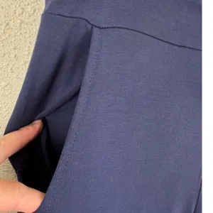 Adaniki Women Navy‎ Blue 100% Modal Wide Leg Lounge Pants Drawstring Size L NWT thumbnail 3