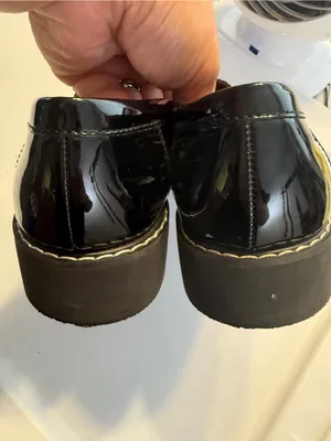 Franco Sarto Womens Black Patent Leather Penny Loafers Size 9 thumbnail 4