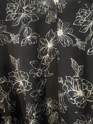 Ava & Viv Black Floral V-Neck Pant Jumpsuit with Elastic Waist thumbnail 4