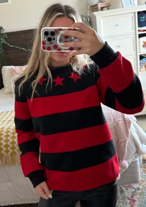 Givenchy Red And Black Stars And Stripes Crew Neck thumbnail 2