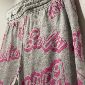 NWT Grey & Pink Barbie Logo Graphic Printed PJ Pajama Bottoms Lounge Pants - S thumbnail 9