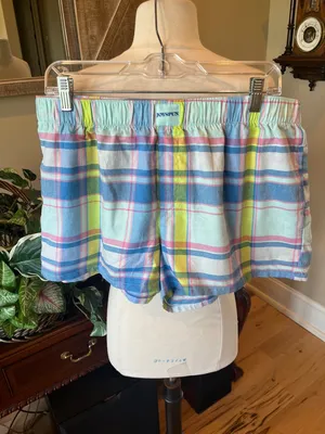 Adorable Plaid Cotton Pastel Pajama Shorts Women’s Large thumbnail 6