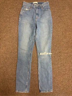 Abercrombie & Fitch The ’90s Slim Straight Ultra High Rise Jeans Size 27 EUC thumbnail 2
