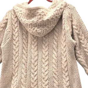 Vintage Aran Crafts Merino Cardigan Cream Large‎ thumbnail 4