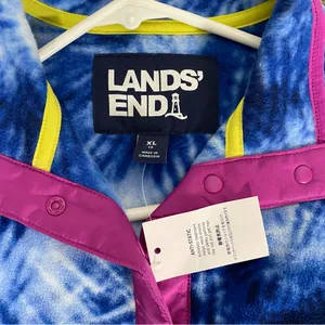 NWT LANDS' END Fleece Henley Pullover Jacket thumbnail 6