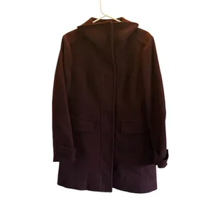 Cole Haan signature burgundy wool-blend mid-length coat size 14 classic thumbnail 2