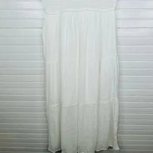 Blu Pepper Women's Smocked Ruffle Sleeve Tiered Midi Dress White Size M thumbnail 6