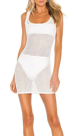 SUPERDOWN Open Knit Dress-Coverup Sz S Fairy Preppy Coastal Pool Feminine Resort thumbnail 1