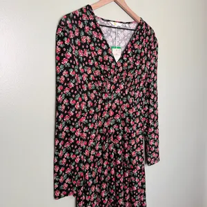 NWT Boden Women’s Jersey Tea Midi Dress Diamond Rose Floral Black Pink 6 Petite thumbnail 5