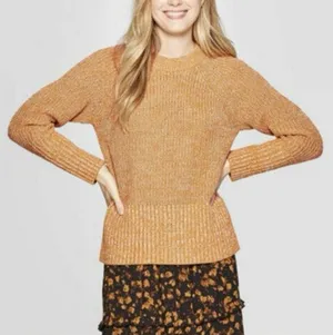 Universal Thread Chunky Knit cropped Sweater mustard yellow medium thumbnail 1