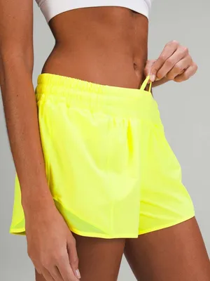 Lululemon Hotty Hot Low-Rise Lined Short 4" Electric Lemon (First Release) thumbnail 1