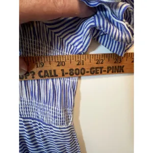 Cactus + Pearl XXL Blue White Striped Smocked Maxi Dress Rayon Boho Casual Coast thumbnail 8