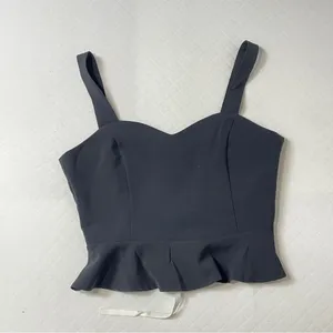 Alythea Black Lace‎ Up Peplum Crop Top size medium thumbnail 5