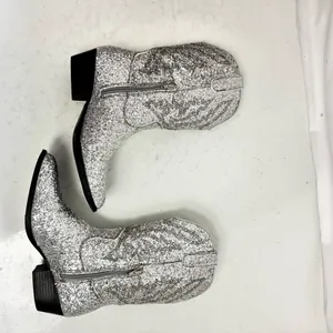Portland Boot Co. Silver Sequin Cowgirl Cowboy Boots Size 6 thumbnail 5