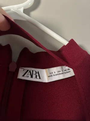 Zara Square Neck Burgundy Top  thumbnail 3
