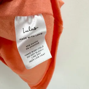 Lulus Feel Like Dancing Coral Orange Crop Top Minimalist Stretch Jersey XS NWT thumbnail 9