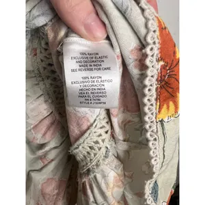 Patrons of Peace Floral Smocked‎ Midi Dress Sage Green Flutter Sleeve J1928F58 S thumbnail 3