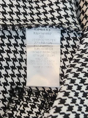 TCEC Black and White Houndstooth High Waist Shorts Size Medium thumbnail 9