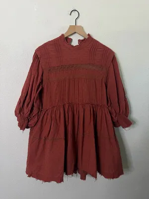 Anthropologie‎ Pilcro Long Sleeve Mock Neck Swing Mini Dress Womens Size XS thumbnail 9
