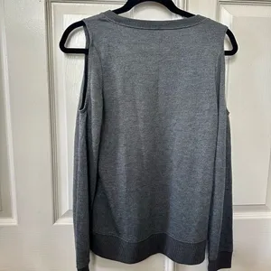 Aerie grey cut out shoulder long sleeved sweatshirt thumbnail 5