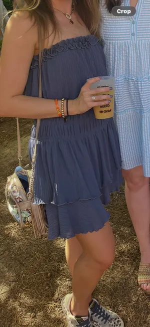 Charming Oaks Strapless Navy Dress thumbnail 3