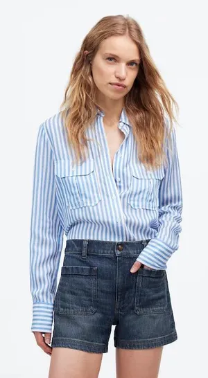 Madewell The Denim Emmett Short: Patch Pocket Edition in Blue Size‎ 26 thumbnail 1