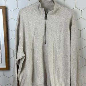 Daily Ritual from Anthropologie Light Beige Zip-Up Sweatshirt Jacket - Size - XL thumbnail 5