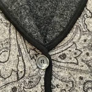 Austin Reed gray paisley wool cardigan sweater sz M thumbnail 6