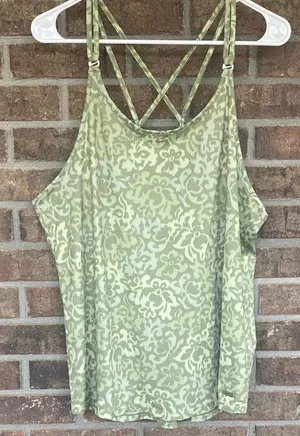 Nike Light Green Printed Crisscross Back Cami thumbnail 1
