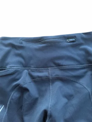 Nike Dri-Fit Womens XS Black Running Leggings Graphic Swoosh Zip Pocket thumbnail 6