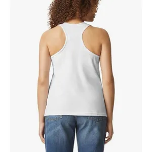 3 Pack Of Gildan Ladies Womens Size‎ Small Softstyle CVC Racerback Tank White thumbnail 2