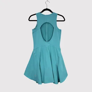 Lululemon Mini Dress Teal Everlux Short Lined Tennis Tank Cutout Back Size 6 thumbnail 2