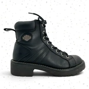 Harley-Davidson Black Leather Biker Boots Lace Up Side Zipper 84051 Heavy Duty 9 thumbnail 5