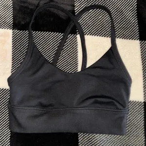Aerie the hugger black sports bra size xs thumbnail 1
