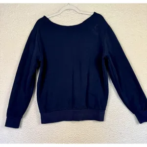 Polo Ralph Lauren Sweatshirt Womens M Blue Pullover Logo 1987 80s Punk Preppy thumbnail 2