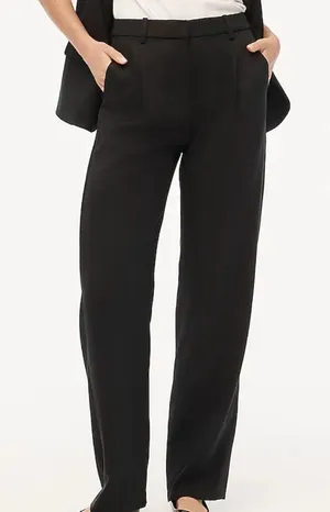J Crew Wide-Leg Pleated Twill Trouser Pant thumbnail 1