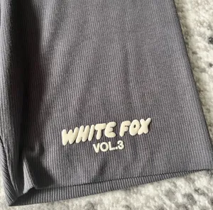 Grey White Fox Biker Shorts thumbnail 3