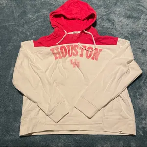 47 Brand University of Houston Cougars Hoodie XL White Red Colorblock Sweatshirt thumbnail 1