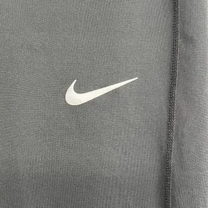 Nike Dri-Fit Black Cropped Mesh Bottom Drawstring Zip Pocket Stretch Leggings thumbnail 3